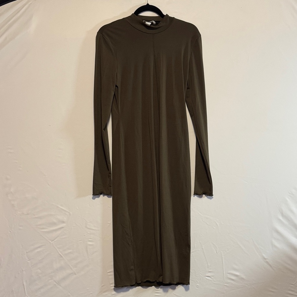 H&M Long Sleeve Khaki Dress